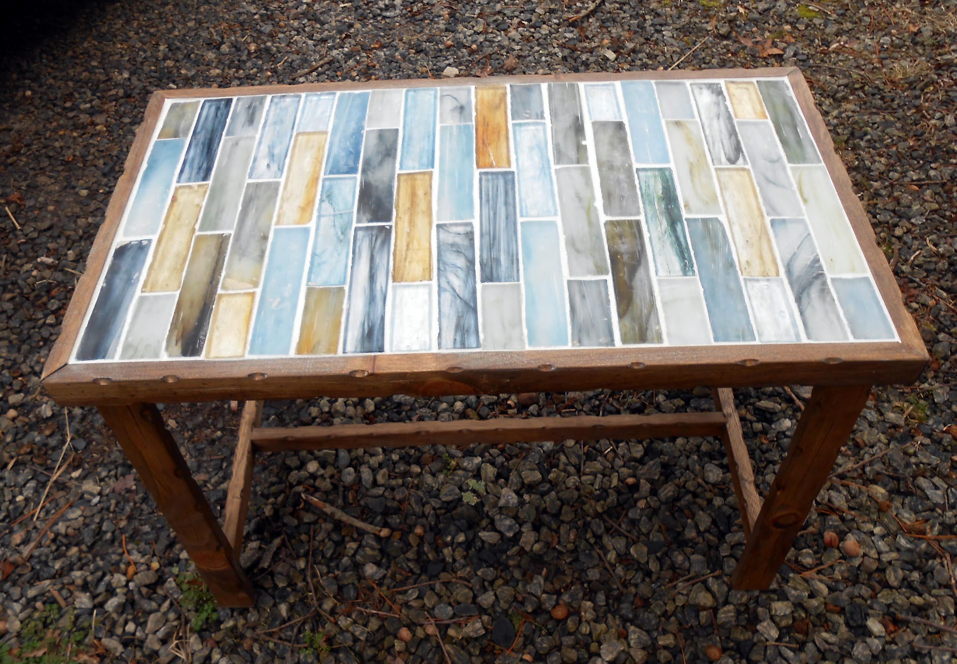 Glass and wood detail
